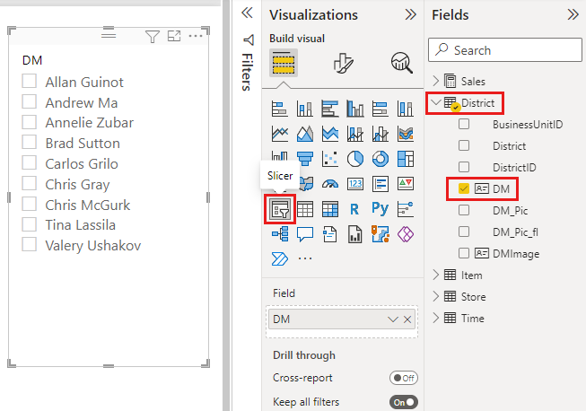 Creating a Slicer in Power BI 